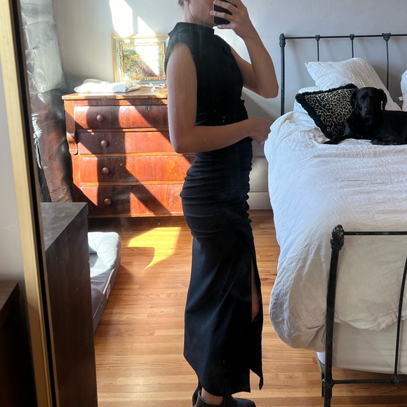 THE MAYA RUCHED COWL-NECK DRESS - Picture 2 of 5